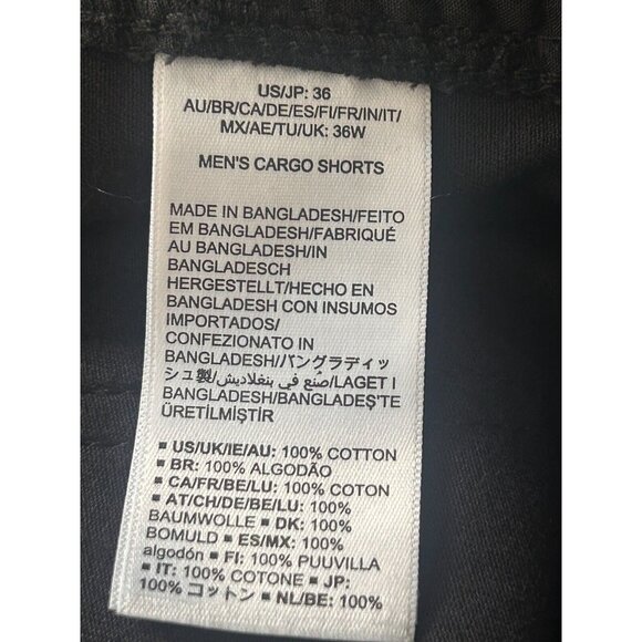 Amazon Essentials Men's Classic-Fit Cargo Short 100% Cotton 10" Inseam Black 36W - Picture 7 of 10